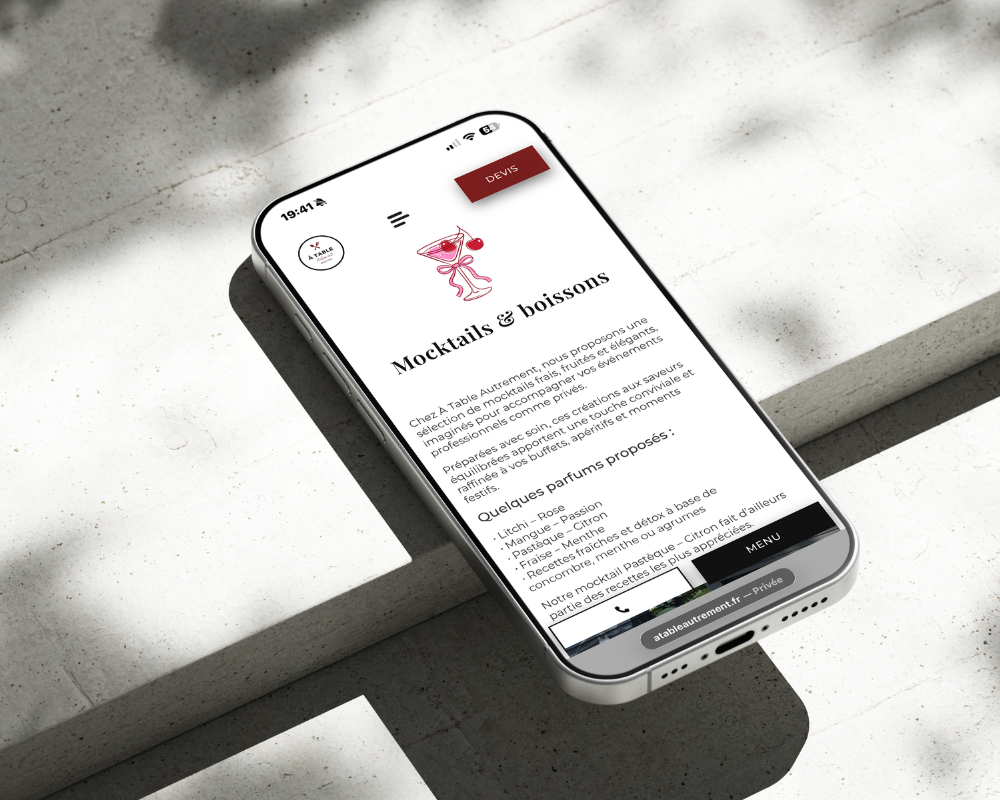 SITE RESPONSIVE MOBILE A TABLE AUTREMENT