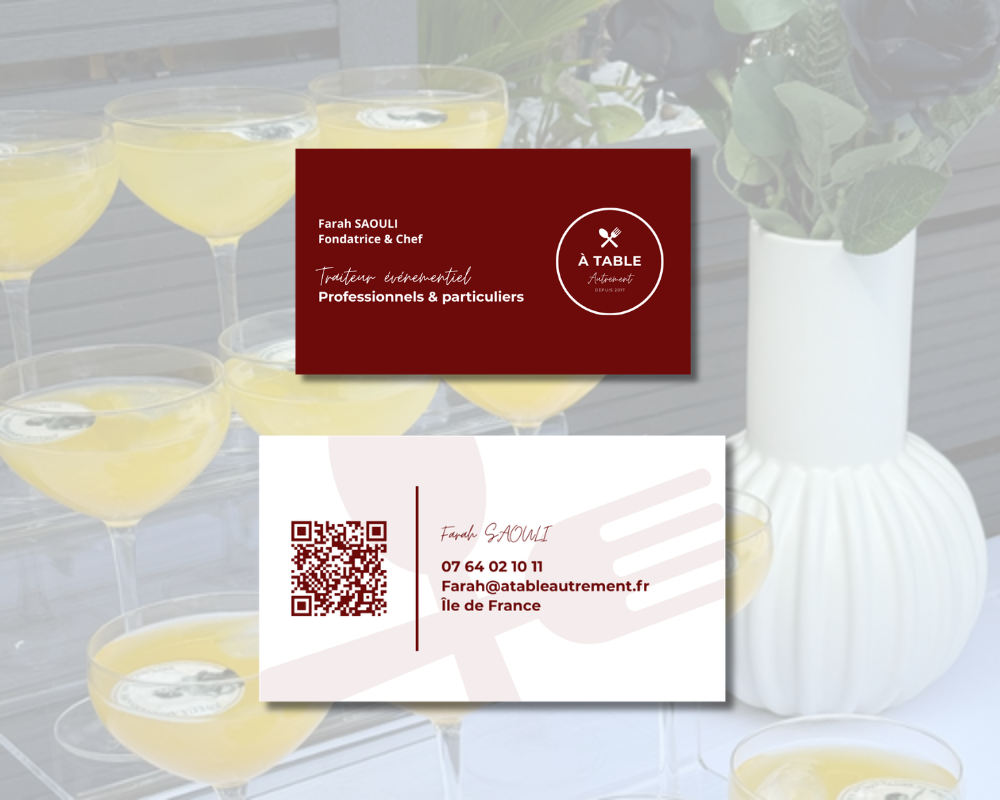 carte de visitea. table autrement
